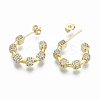 Brass Micro Pave Cubic Zirconia Stud Earrings KK-R137-029A-NF-4