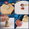 1Pc Golden Tone Brass Wax Seal Stamp Heads with Bamboo Stick Shaped Handles STAM-CP0001-05X-5