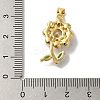 Flower Rack Plating Brass Clear Glass Pendants KK-U027-30G-3