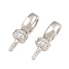 Brass Micro Pave Cubic Zirconia Screw Eye Peg Bails CU-CBA3901-02P-1