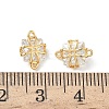 Brass Pave Clear Cubic Zirconia Connector Charms KK-Z136-37G-3
