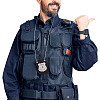 2Pcs 2 Colors PU Leather & Alloy Police Badge with Chain and Belt Blip AJEW-MA0001-24-5