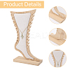 Foot Shaped Bamboo & Velvet Anklet Display Stands ODIS-WH0030-140B-4