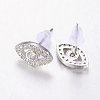 Brass Micro Pave Cubic Zirconia Ear Studs ZIRC-E132-04B-P-2