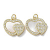 Brass Micro Pave Cubic Zirconia Pendants KK-G485-34H-G-1