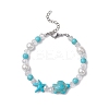 Synthetic Turquoise Beads Stretch Bracelets for Women BJEW-TA00601-2