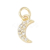 Rack Plating Brass Micro Pave Clear Cubic Zirconia Charms KK-Z060-09G-01-1