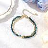 Natural Chrysocolla & Lapis Lazuli Round Beadeds Double-layered Bracelets for Women BJEW-JB12095-02-1