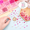 1050Pcs 15 Style Pink Series Round Transparent Plastic & Imitation Pearl Acrylic Beads TACR-CA0001-07-2