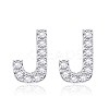 Brass Cubic Zirconia Stud Earrings EJEW-BB35118-J-1
