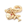 Brass Red Enamel European Dangle Charms KK-M305-19G-02-2