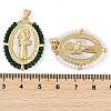 Rack Plating Brass Pave Shell Religion Saint Pendants KK-U032-01G-A-3