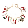 Christmas Alloy Enamel Charm Bracelets BJEW-H634-01A-KCG-2