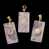 Natural Rose Quartz Faceted Pendants G-A298-01G-09-1
