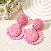 Bohemian Style Raffia Dangle Stud Earrings FS-WGA49F5-09-1
