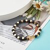 Cross Cubic Zirconia Beads Stretch Bracelet BJEW-JB07198-4
