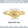 1Pc Heart Alloy & Rhinestone Finger Rings for Women RJEW-LP0010-08-2
