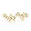 Clear Cubic Zirconia Flower Cuff Earrings EJEW-G295-08G-1