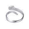 Non-Tarnish 304 Stainless Steel Snake Wrap Open Cuff Ring for Women RJEW-T023-78P-2