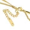 Ion Plating(IP) 304 Stainless Steel Pave Clear Cubic Zirconia Column Double Layer Rectangle Pendant Necklaces NJEW-S426-03G-3
