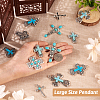 14Pcs 7 Styles Synthetic Turquoise Big Pendants G-TA0001-42-4