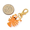 Crayfish Glass Seed Beads Pendant Decorations HJEW-MZ00352-02-3
