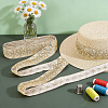Ethnic Embroidered Polyester Sequins Trim Ribbon OCOR-WH0070-136D-4