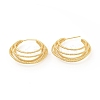 Rack Plating Brass Chunky Open Hoop Earrings EJEW-C035-04G-1