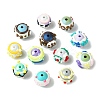 17Pcs 17 Colors Hand Painted Acrylic with Enamel Beads MACR-CJ0002-30-8