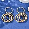 304 Stainless Steel Two Tone Hoop Earrings EJEW-A136-01D-GP-2