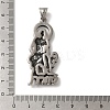 304 Stainless Steel and Glass Rhinestone Pendants STAS-B073-03AS-3