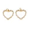 Brass Pave Clear Cubic Zirconia Pendants KK-F919-40A-G-1