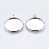 304 Stainless Steel Pendant Cabochon Settings STAS-I069-37-25MM-1