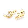 Brass Micro Pave Clear Cubic Zirconia Charms KK-N259-15G-2