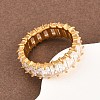 304 Stainless Steel Micro Pave Cubic Zirconia Finger Rings RJEW-D336-11G-1