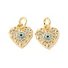 Brass Micro Pave Cubic Zirconia Charms KK-U056-34G-1