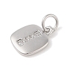 Rack Plating Brass Micro Pave CLear Cubic Zirconia Charms KK-E110-14P-I-2