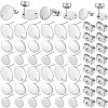 36Pcs 3 Size Flat Round 304 Stainless Steel Stud Earring Findings STAS-SP0001-59P-1