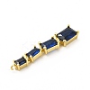 Brass Pave Cubic Zirconia Connector Charms KK-G458-01G-03-3