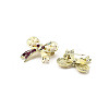 12Pcs 6 Colors Bowknot Alloy Rhinestone Brooches for Backpack Clothes JEWB-A033-16G-3