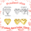 12Pcs 2 Colors Brass Locket Pendants KK-GA0001-83-2