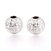 Textured 925 Sterling Silver Beads STER-T008-44S-01-3