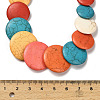 Bohemian Dyed Synthetic Turquoise Colorful Flat Round Graduated Beaded Necklaces for Women NJEW-G171-01P-2