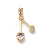 Brass Micro Pave Cubic Zirconia Pendants KK-K378-61G-1