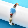 Handmade Porcelain Beads & Synthetic Howlite Beads Stretch Bracelets for Women LS-BJEW-D307-01E-1