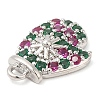Rack Plating Brass Pave Cubic Zirconia Pendants KK-R150-13P-02-3