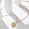 304 Stainless Steel Sunflower Pendant Box Chain Necklaces for Women NJEW-R011-01G-1