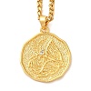 Brass Clear Cubic Zirconia Curb Chain Constellation Pendant Medal Necklaces for Women LS-NJEW-U010-01G-09-1
