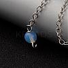Natural & Synthetic Mixed Stone Sphere Dowsing Pendulums BJEW-E292-A-4