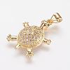 Brass Micro Pave Cubic Zirconia Pendants ZIRC-G104-23G-1